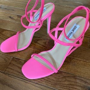 Steve Madden Strappy Stiletto Heels Hot Pink 8 M